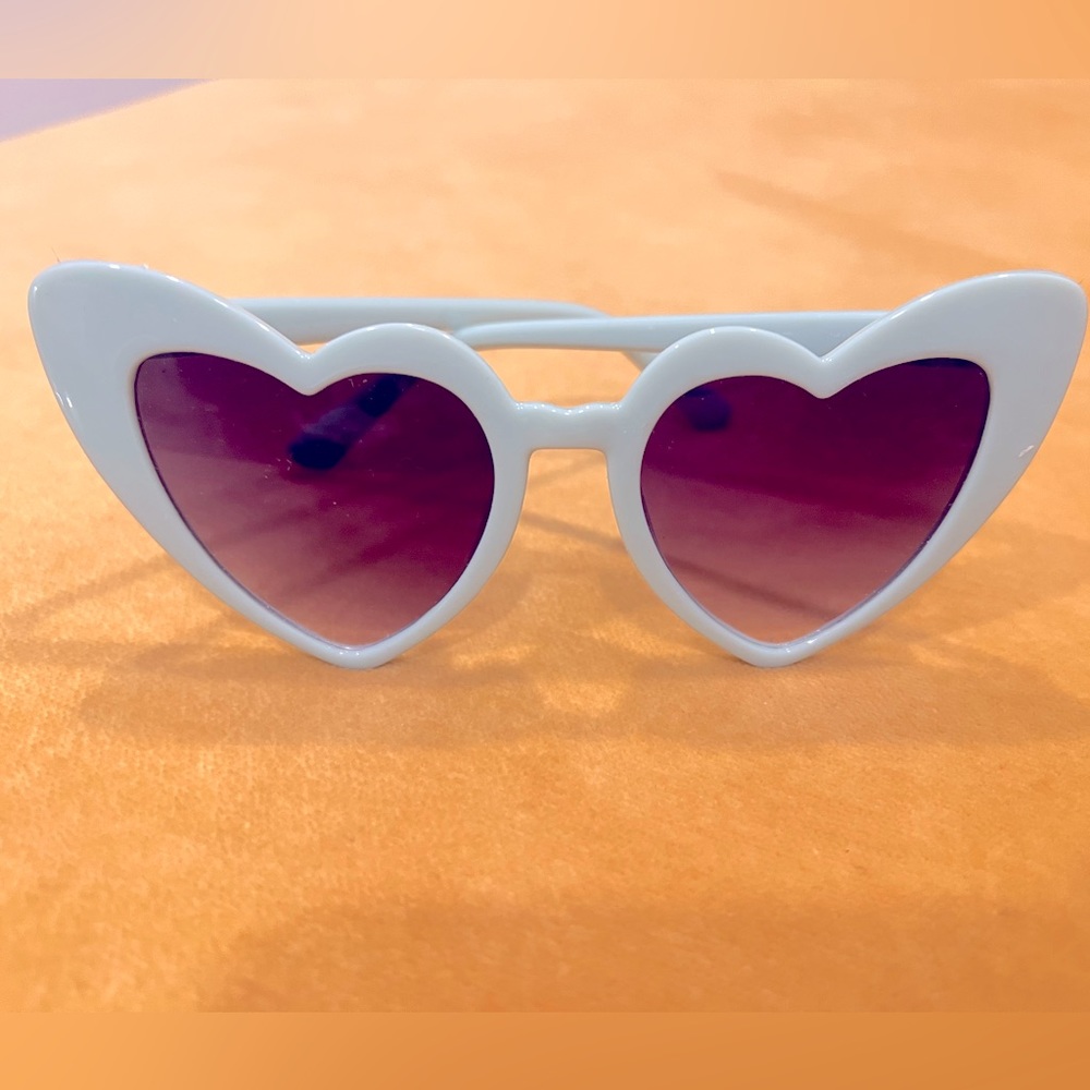 Heart shaped blue sunglasses